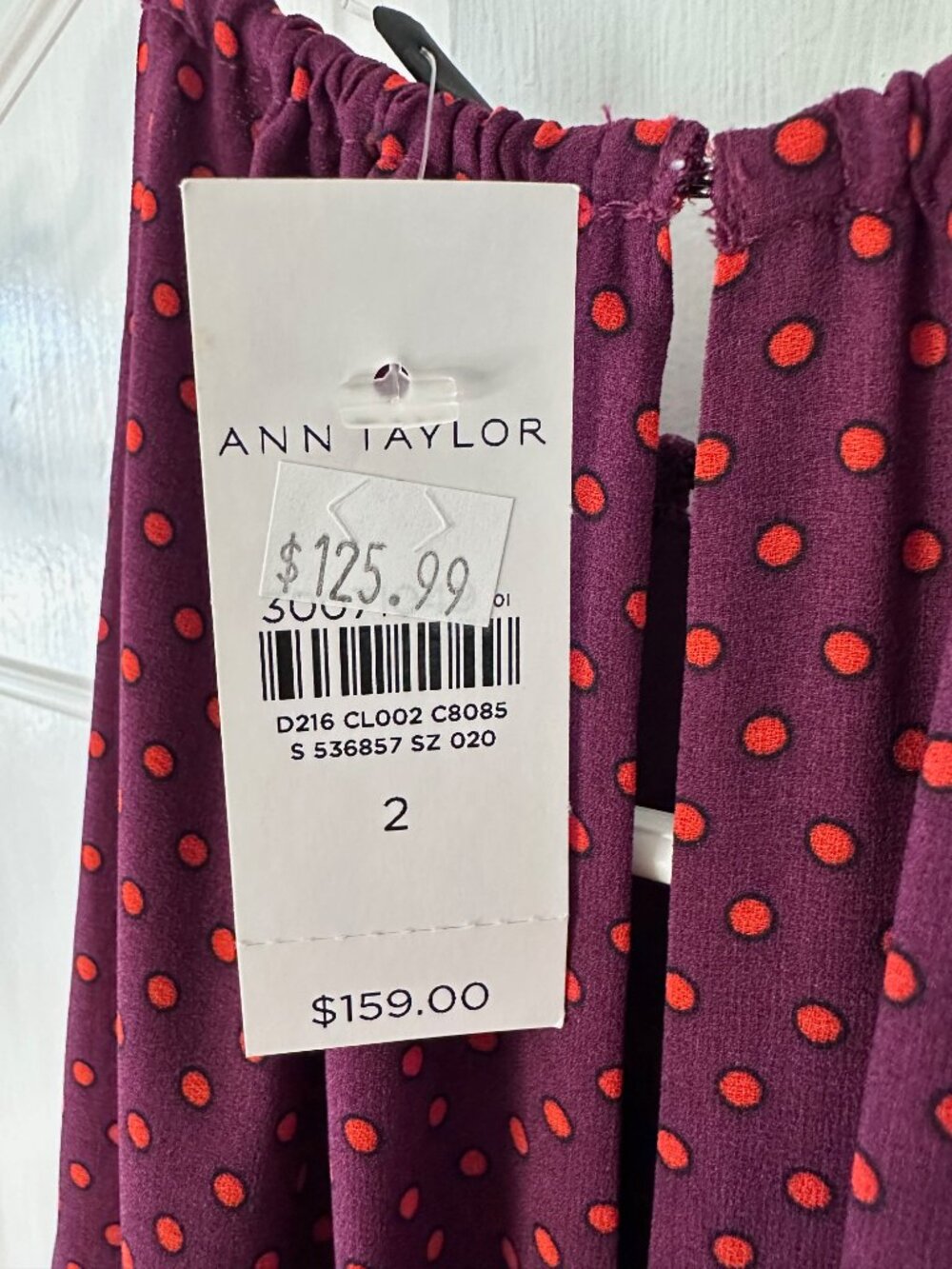 Ann Taylor Size 2 Pleated Polka Dot Sun Dress - Picture 4 of 9
